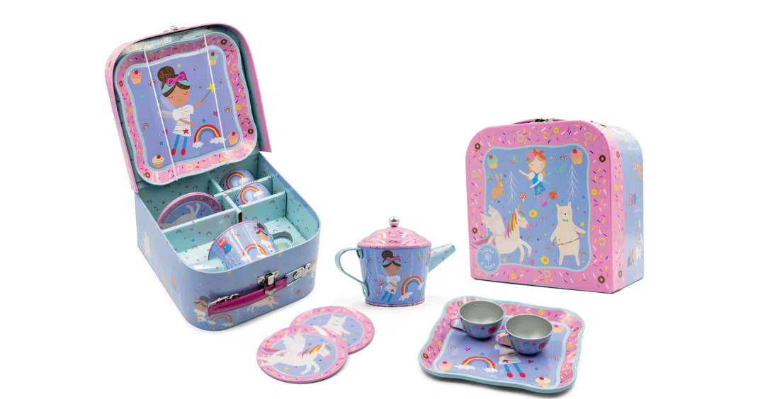 Floss & Rock Rainbow Fairy Kids Tin Tea Set, 7-teilig, 17.3 cm