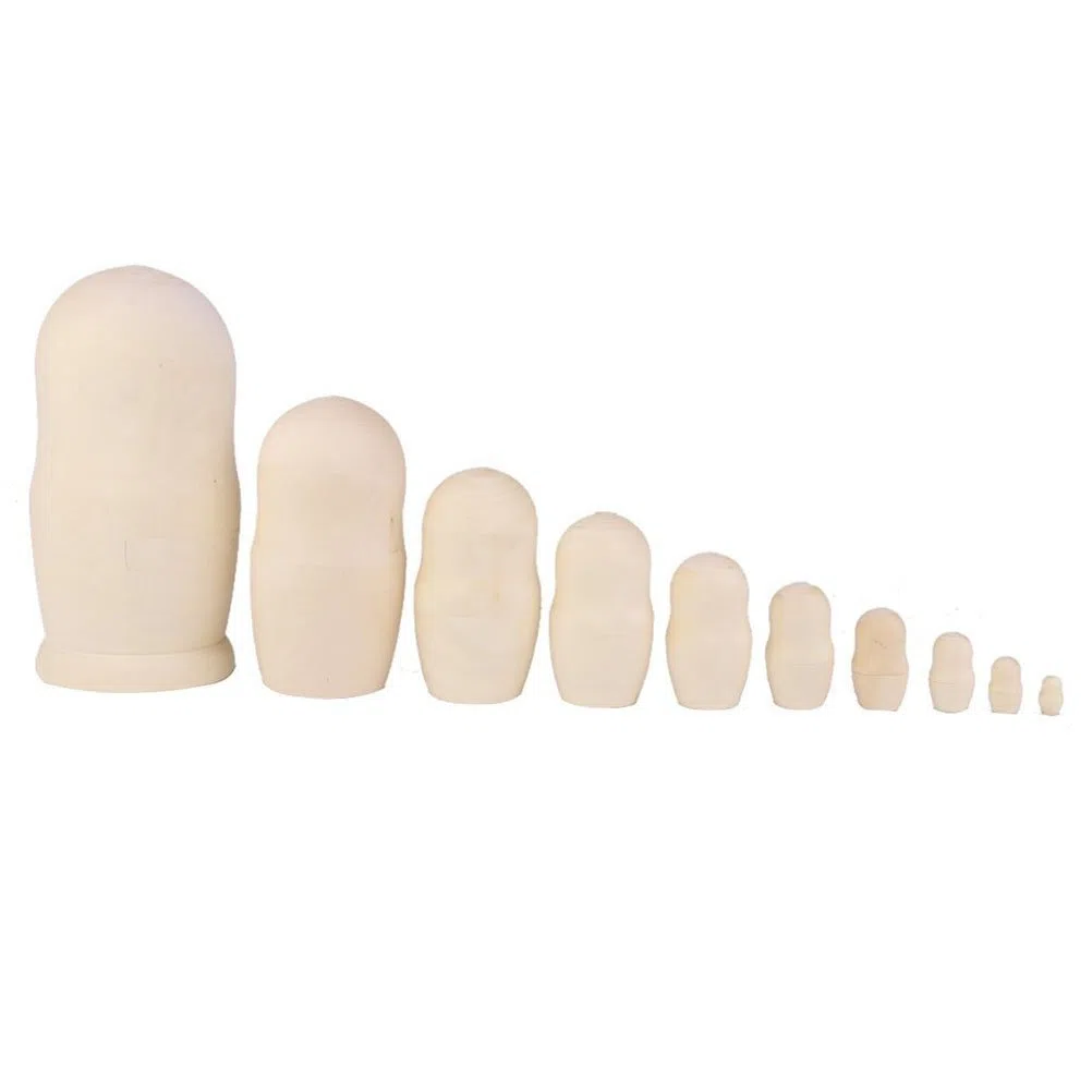 ULTNICE Puppen Rohling DIY Hölzerne Blank Russische Nesting Puppen Holz Matroschka 10pcs