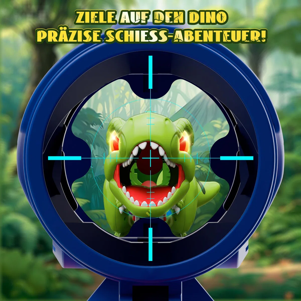 Dinosaurier Schieß Spielzeug Kinder- Bewegliches Realistisches ! kinder Partyspiele ab 3-10 Jahre Jungen, 2 Luftpumpenpistolen, LED, Schaumball, Zähler, Brüllen, Geschenk Junge 4 5 6 7 8 9 10 11 Jahre