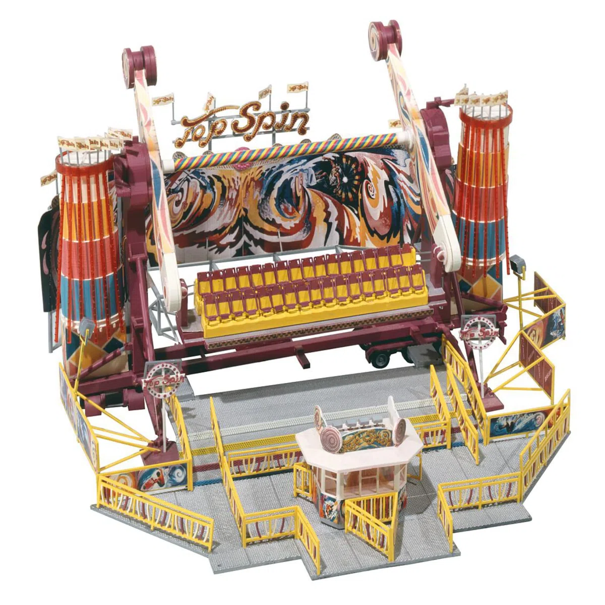 FALLER Karussell Top Spin Modellbausatz mit 374 Einzelteilen 240 x 240 x 214 mm I Modelleisenbahn Zubehör H0 I Modelleisenbahn H0 Kirmesanlagen