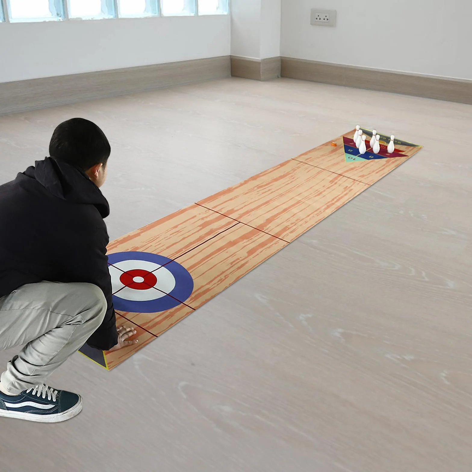 3 in 1 Curling Table-top Spiel-Set, Familienspiel Eisstockschießen Brettspiel, Compact Curling Spiel, für Kinder und Erwachsene, für Zuhause,Büro,Party(3.6 * 0.57m)