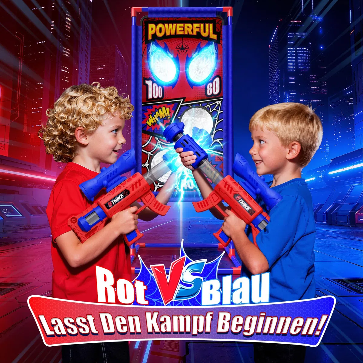 Spielzeug ab 3-12 Jahre Junge, Schießspiele mit 2 Air Pistole Guns mit Visier|4 Punktzonen|24 Schaumball, Outdoor Garten Spiele Geschenk Junge 4 5 6 7 8 9 10 Jahre Geburtstag Ostergeschenke Kinder