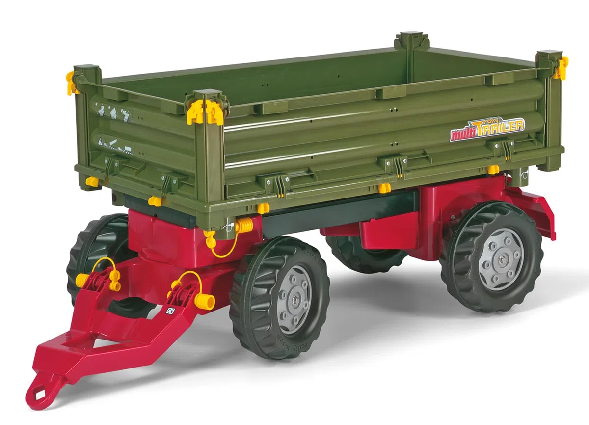 Rolly Toys 125005 - rollyMulti Trailer für Trettraktoren (für Kinder von 3-10 Jahre, Dreiseitenkipper)