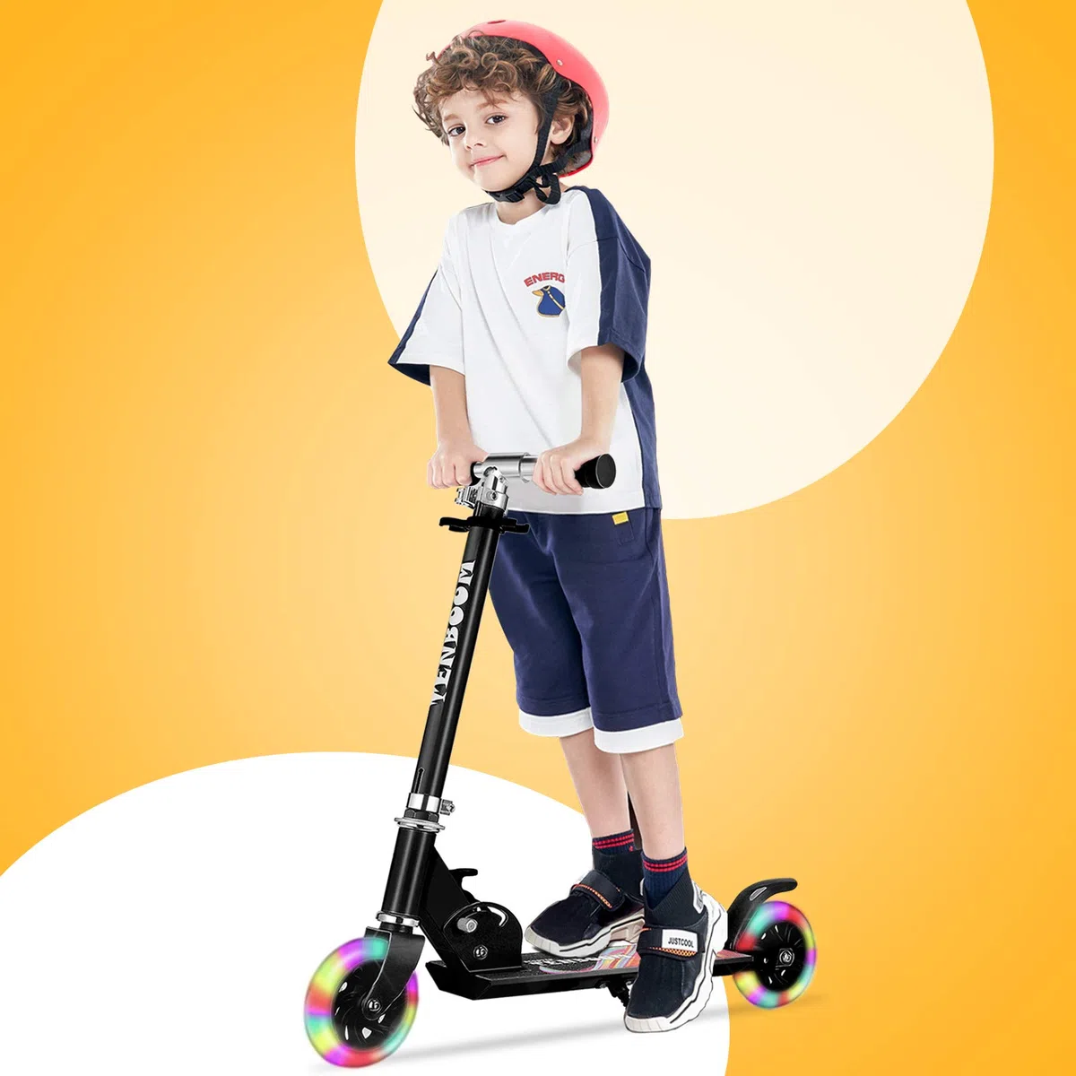 TENBOOM Roller Kinder ab 3 Jahre, 2 Räder Klappbar Scooter,3 Höhenverstellbare Kinderroller,Led-räder Kinderscooter für Mädchen Jungen
