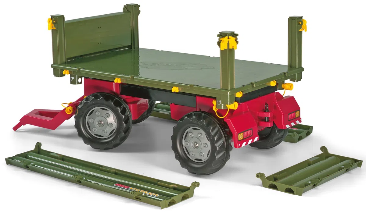 Rolly Toys 125005 - rollyMulti Trailer für Trettraktoren (für Kinder von 3-10 Jahre, Dreiseitenkipper)