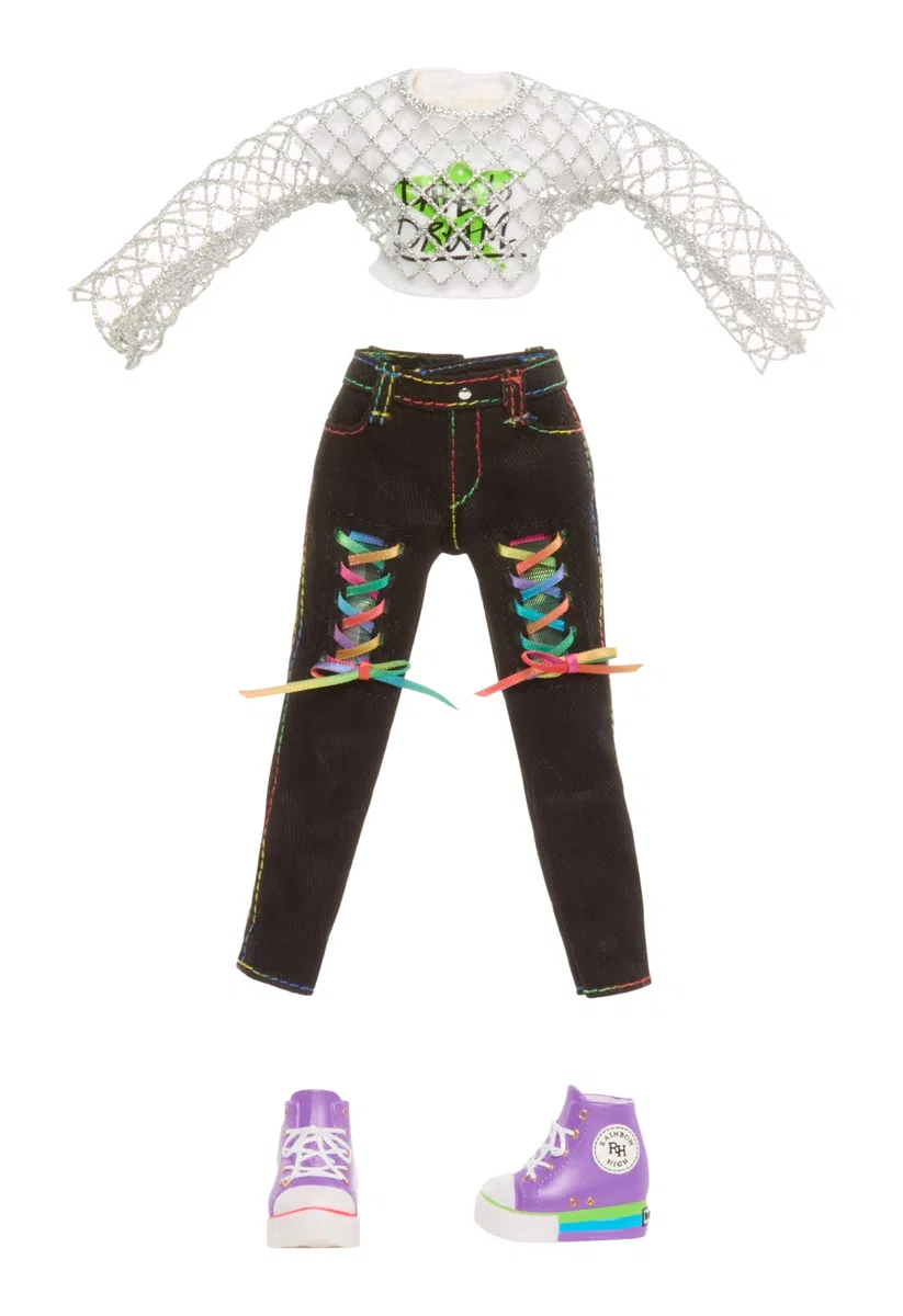 Rainbow High Style Icons Jade – 28 cm Modepuppe mit Langem, Kämmbarem Haar, Zweitem Outfit, Passender Tasche und einem Zweiten Paar Schuhe, Beweglich mit 13 Gelenkpunkten