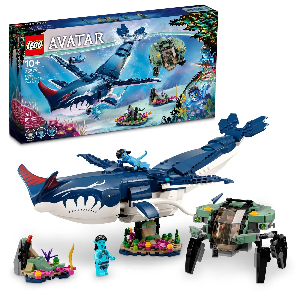 LEGO Avatar: The Way of Water Payakan The Tulkun & Crabsuit 75579, Bauspielzeug-Set, Film-Unterwasser-Ozean mit walähnlicher Meerestierfigur, Mehrfarbig
