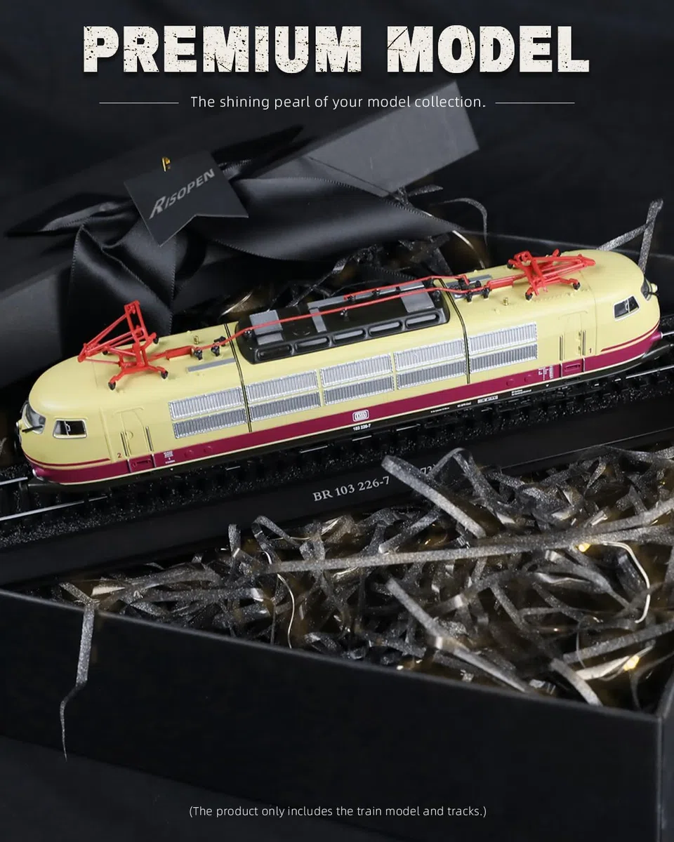 1:87 Skala 1973 BR103 226-7 Plastikspielzeug Zug Modell Zug Set Keine Versammlung erforderlich Geschenk Dekoration für erwachsenes Kind (gelb)