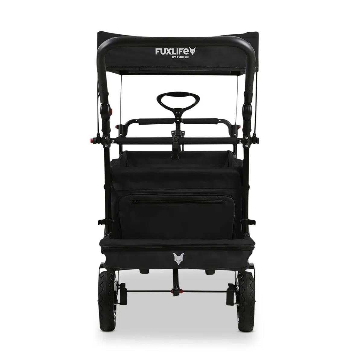 Bollerwagen FX-CT800 Komfort faltbar - Schwarz • Kinder Transportwagen mit Sonnendach • gepolsterte Innenraumverlängerung • robuste Räder • kompakt klappbarer Handwagen