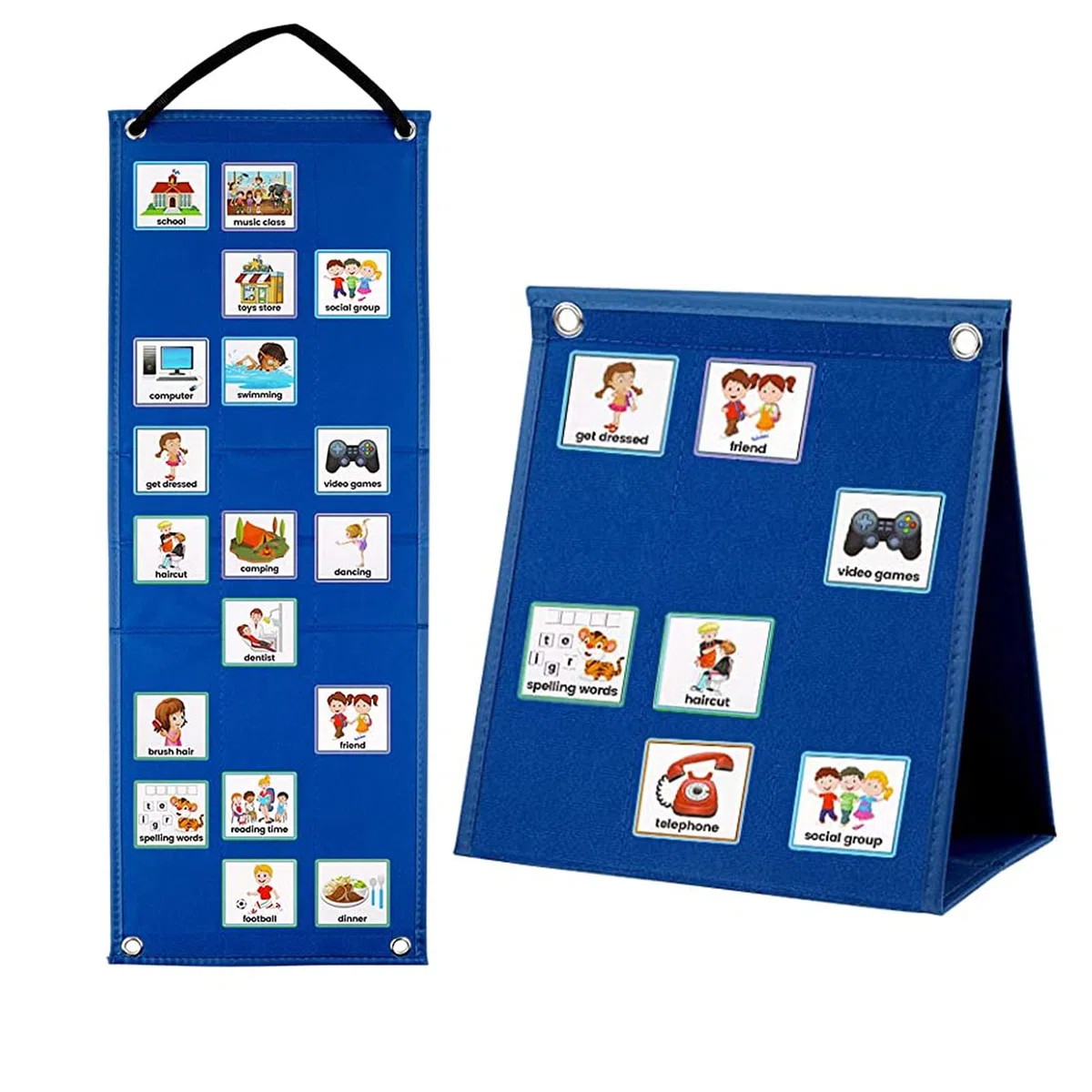 Visual Timetable for Kids, Uooker Visual Aids Children Visual Now and Next Board Learning Aids Tool with 70 Picture Cards, Daily Routine Chart to Support Communication for Autism, ADHD, Preschool
