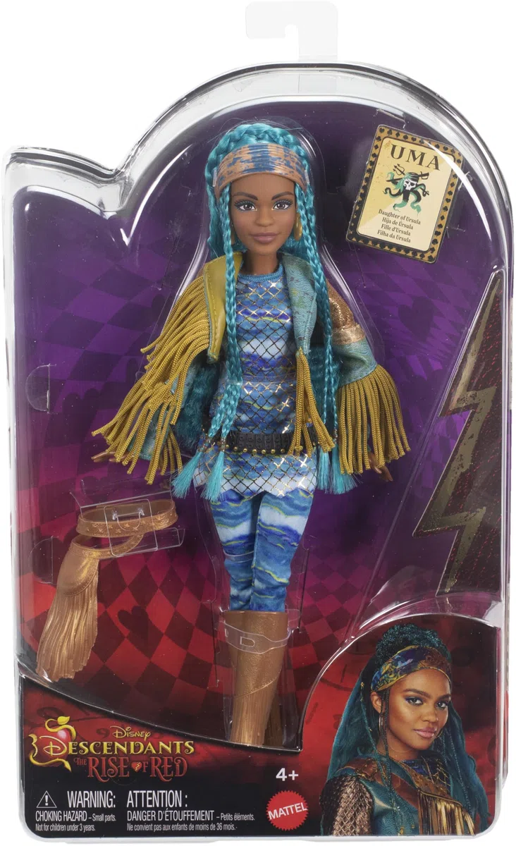 Mattel Disney Descendants The Rise of Red Fashion Doll & Accessory - Uma, Daughter of Ursula with Movie-Inspired Clothes