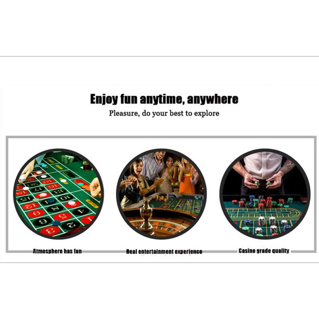 Roulette Spiel Set 25.4 cm mit Tischdecke, Chips, Sammelrechen und Stahlkugel für Party, Brettspiel, Casino Roulette, KTV Partyspiel, Grün und Schwarz, 10 Jahre+, 120.0 Jahre+