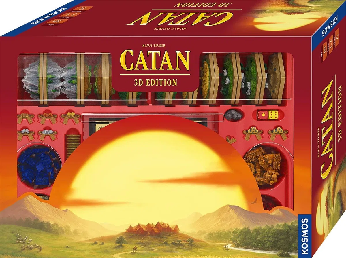 KOSMOS 682262 Catan - 3D-Edition, Siedler von Catan als hochwertige 3D-Edition, Strategiespiel für 3-4 Personen ab 10 Jahren, Brettspiel-Klassiker, Eigenständiges Spiel