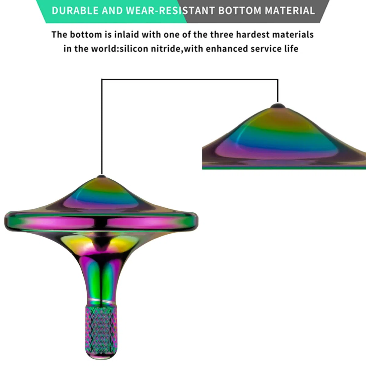 Präzisions kreisel aus Metall, langes Schleudern, Beste Schleuderzeit über 8 Minuten, perfekte Balance, gut verarbeitetes EDC Desktop Gyro Spielzeug für Erwachsene (3PCS, Schwarz+Silber+Bunt)