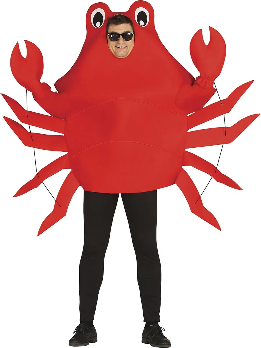 FIESTAS GUIRCA | Krebs Kostüm für Erwachsene - Anzug und Handschuhe - Tierkostüme für Halloween, Karneval und Kostümpartys - Ideal für Erwachsene Unisex