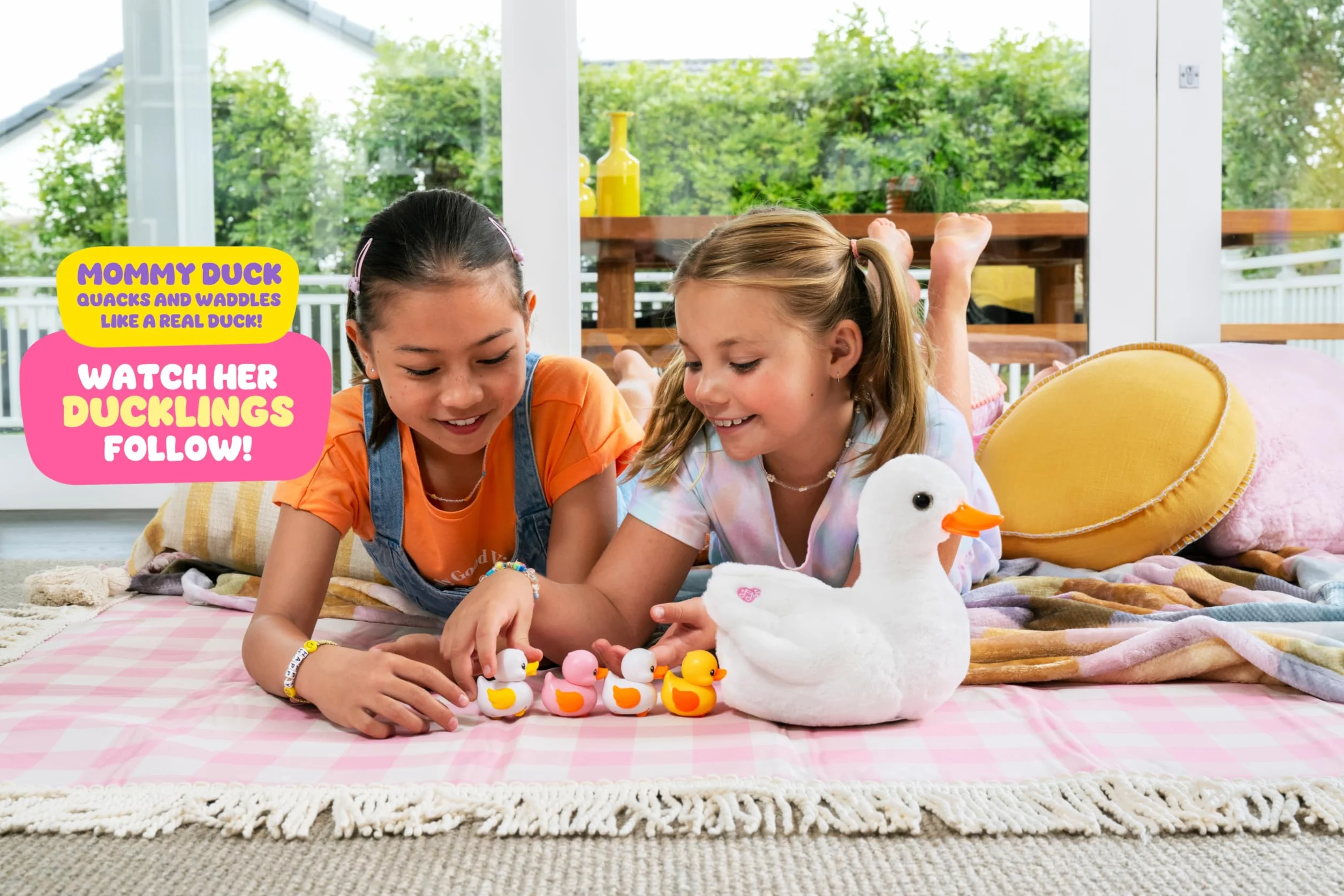 Pets Alive Mama Duck & Baby Surprise von ZURU Fürsorgliches Spielen Überraschung Schlüpfen Interaktiv Mädchen Spielzeug, Pink