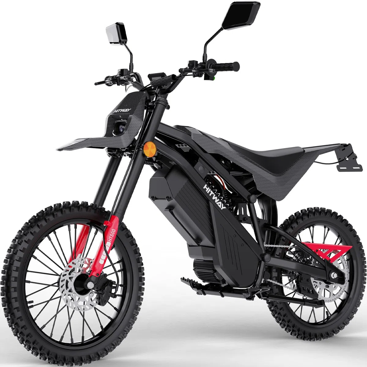 HITWAY HT500 Elektrisches Offroad-Motorrad, 4000W Spitzenleistung bürstenloser Motor, 60V 27Ah Lithium-Akku, bis zu 45 km/h, 45–60 km Reichweite, hydraulische Scheibenbremsen, EEC-zugelassen mit COC