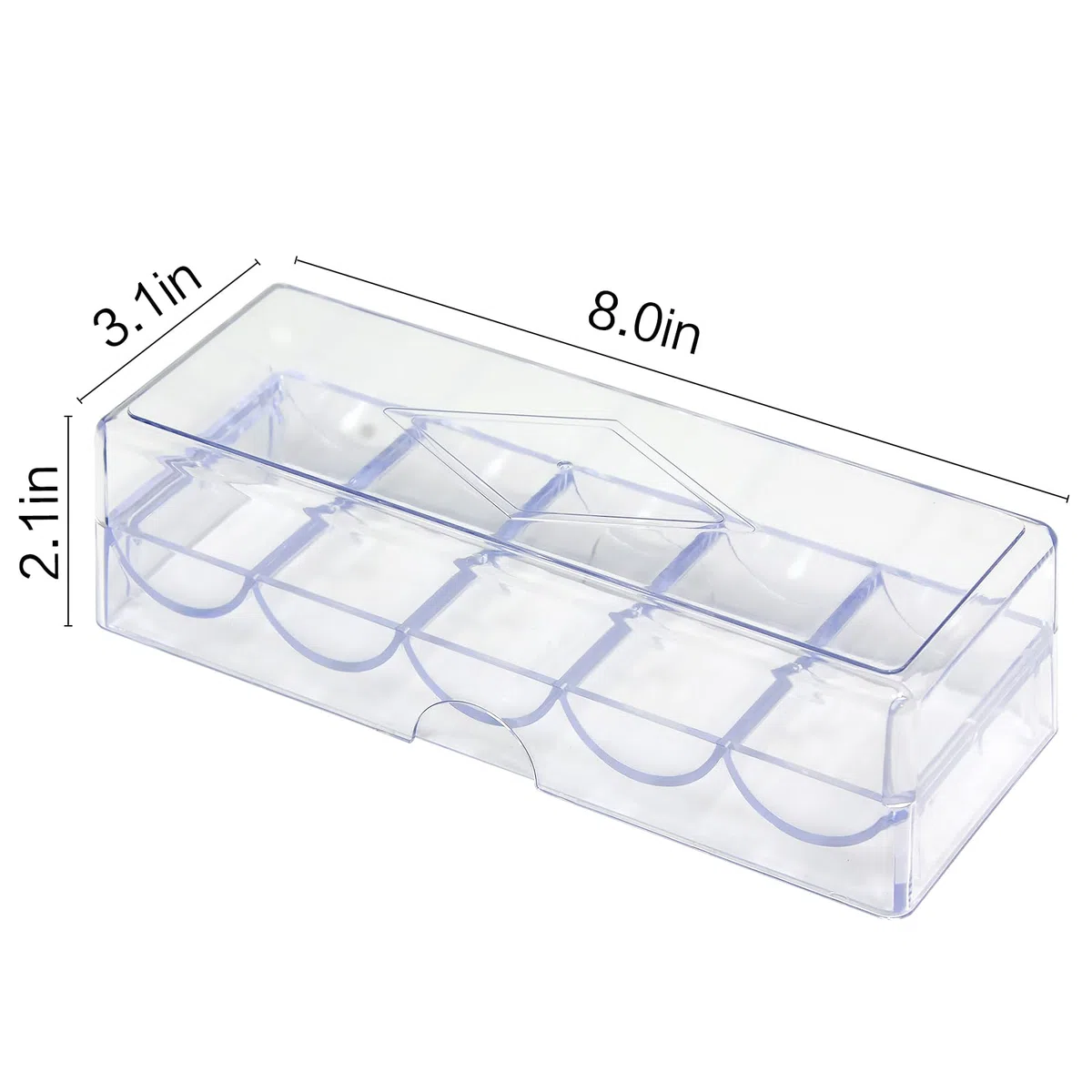 Transparentes Acryl-Pokerchip-Rack mit Deckel/ohne Deckel, Casino Poker Chip Tray Rack Chip Storage Vitrine für Texas Hold'em, Blackjack, je 100 Chips