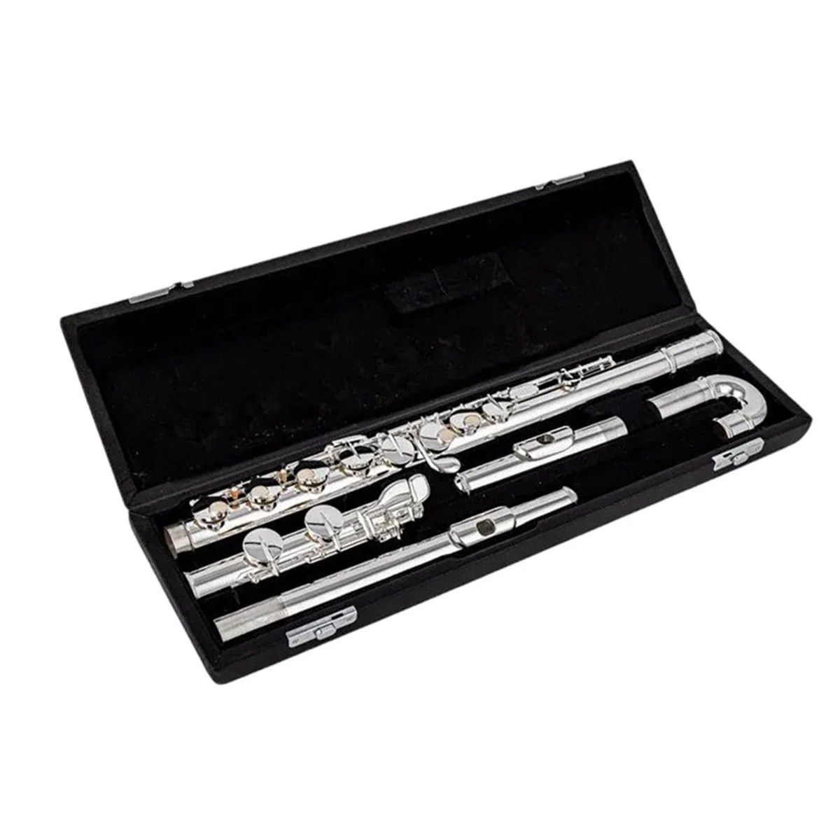 Altflöte, G-Ton, 16 geschlossene Klappen, versilbert, professionelles Musikinstrument mit Koffer, langlebig,