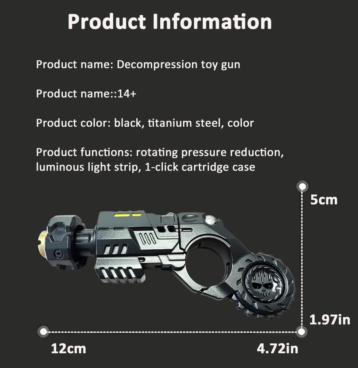Metall EDC Spielzeugpistole,+ 20 Soft Bullet Anti-Stress Spielzeug Mehrere Spielmodi Soft Bullet Guns Toy with Mini-Stahlscheibe, Zum Sammeln/Verschenken