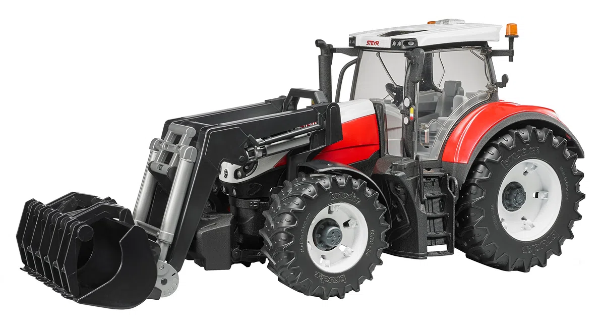 bruder 03181 - Steyr 6300 Terrus CVT mit Frontlader - 1:16 Bauernhof Landwirtschaft Traktor Trecker Schlepper Bulldog bworld Spielzeug Fahrzeug