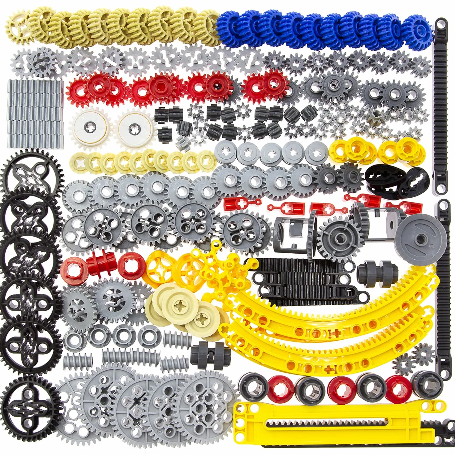 Habow 233pcs Technic-Parts Technic-Gears Achsen-Stiftverbinder Kompatibel mit Mainstream Baustein Marke Cam Schneckenräder Getriebe Lenkteile Differentialmotor Kit MOC Ersatzteile