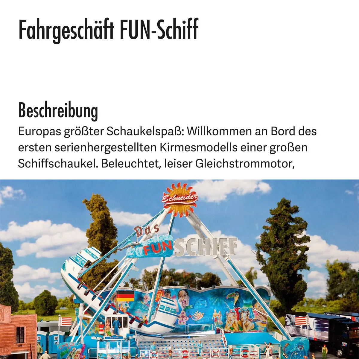 FALLER Fahrgeschäft FUN-Schiff Modellbausatz mit 252 Einzelteilen 285 x 183 x 210 mm I Modelleisenbahn Zubehör H0 I Modelleisenbahn H0 Schiffschaukel, Weiß