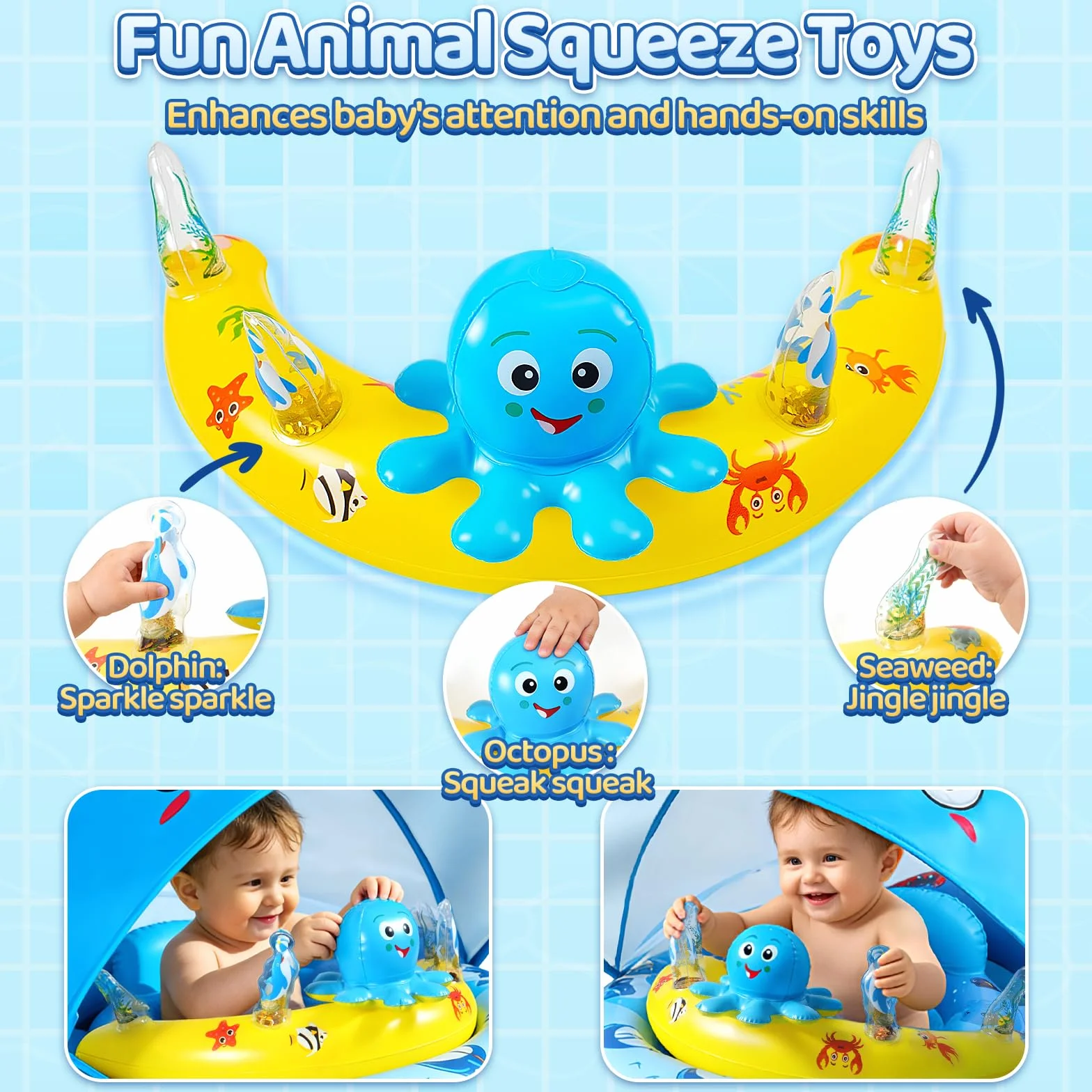 Schwimmring Baby, Baby Schwimmring ab 6-36 Monate mit Sonnendach, Schwimmreifen Baby Verstellbarer Sicherheitssitz, UPF50+ Baby Schwimmring mit Sonnendach, Schwimmhilfe Kinder 1-3 Jahre