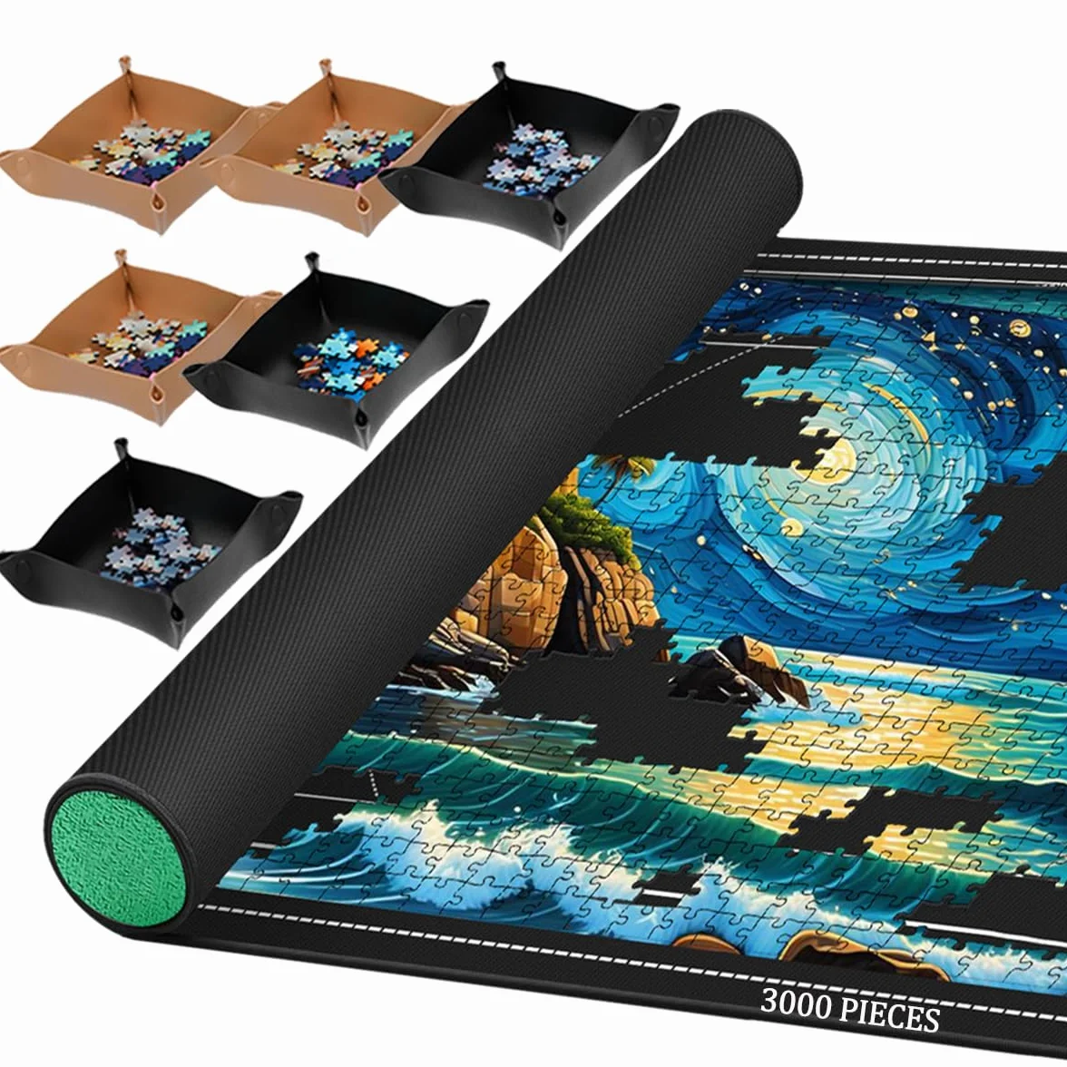Puzzlematte 3000 2000 1500 1000 Teile, Puzzle Matte Roll, Puzzleunterlage Puzzlemappe Puzzlerolle Mat Storage Accessories für Erwachsene