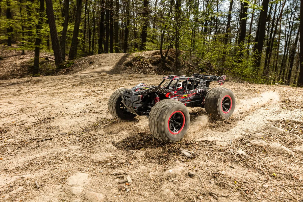 Carson 500404255 1:10 XS Offroad Fighter Cage 100% RTR rot - Ferngesteuertes Auto, RC Buggy, inkl. Batterien und Fernsteuerung, Offroad Buggy