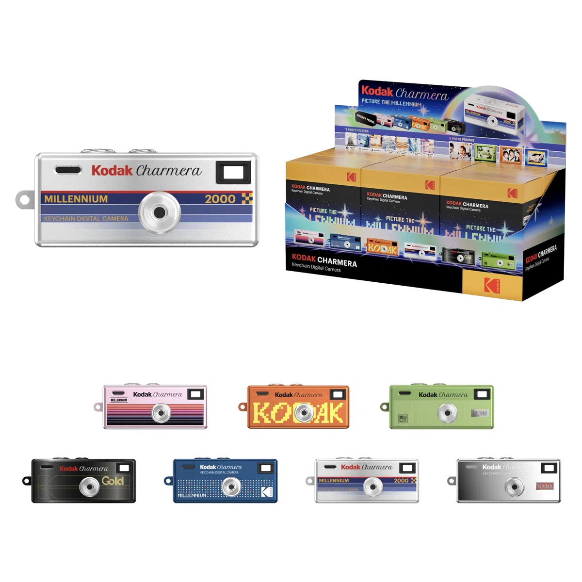 KODAK Charmera Schlüsselanhänger-Digitalkamera-Blindbox – Millenium Einzelbox (1 Stück) – Mini-Kamera, Digicam, Videoaufnahme, Taschenanhänger, 1,6 Megapixel, Micro-SD-Kartensteckplatz