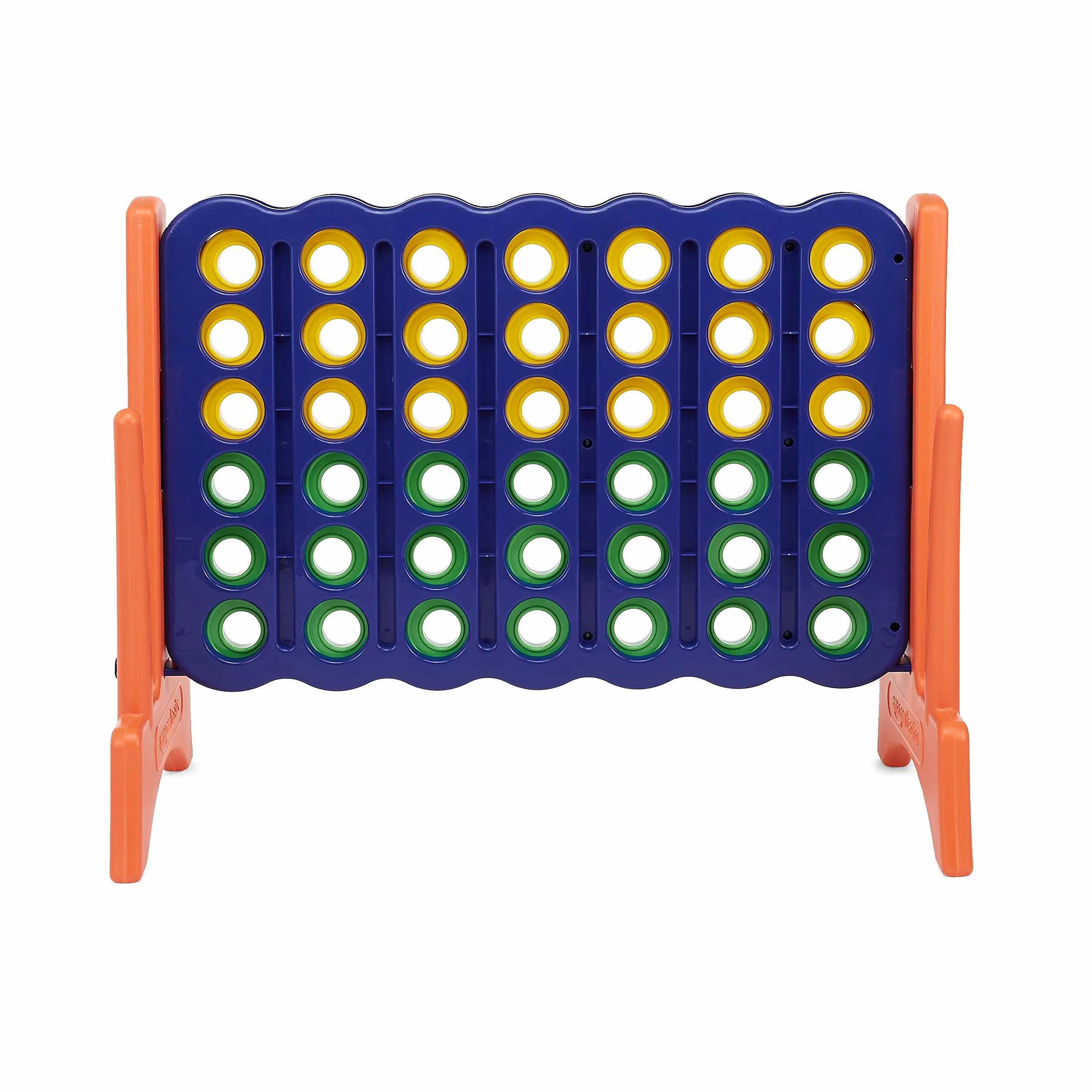 Amazon Basics 4-gewinnt-Spiel, Junior-Riesen-Edition, BPA-frei, für Kinder und Erwachsene, mit Tragetasche, tolles Geschenk, blau, gelb, rot, grün, Groß