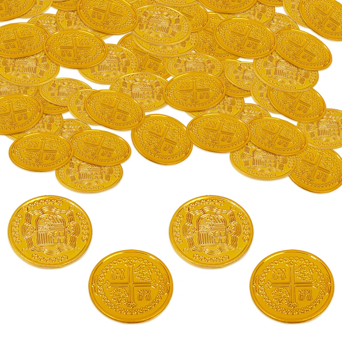 100 Stück Goldmünzen, Piratenmünzen, Piratenschatzmünzen Kinder, Spielmünzen für Kindergeburtstag, Gastgeschenke, Piraten, Abenteuer, Schatzsuche, Veranstaltungen