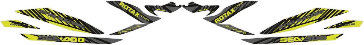 Jet Ski SeaDoo GTR 230 2020 2021 Aufkleber Set - Premium Vinyl Decals Kit Grafik mit blasenfreier Technologie Klebstoff, Jetski Sea Doo (Manta Green)