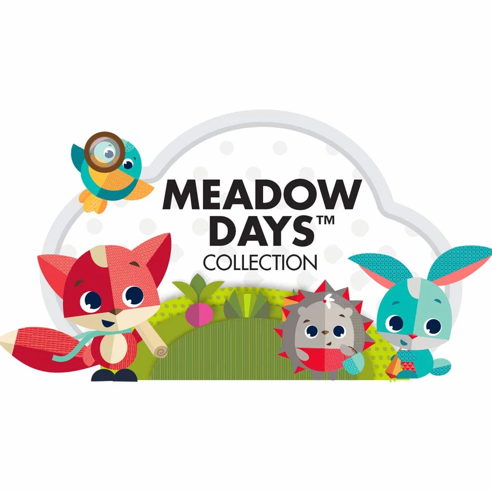 Tiny Love Sunny Stroll Spielbogen mit interaktivem Rasselspielzeug, nutzbar ab 0 M +, mit flexiblen Universal Clips passend für die meisten Kinderwagen, Meadow Days