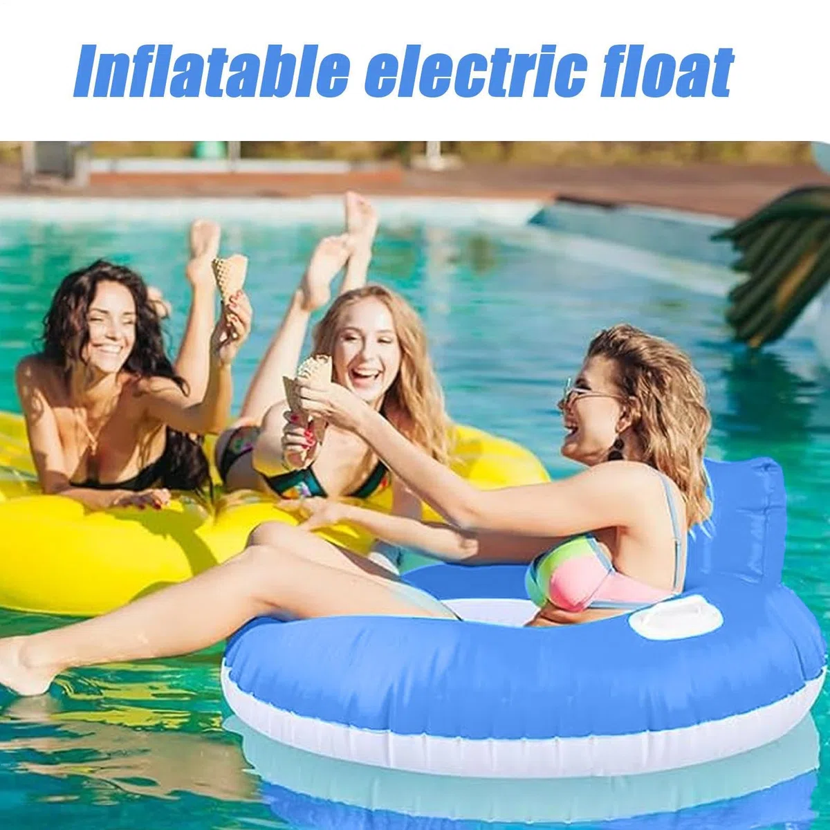 Elektrischer Pool Float, Aufblasbare Seen Liege, 39,76 Zoll Sommermatratze mit Komfort, PVC Strandausrüstung, Schwimmzubehör mit einfacher Verwendung, Entspannungsausrüstung für Männer und Frauen