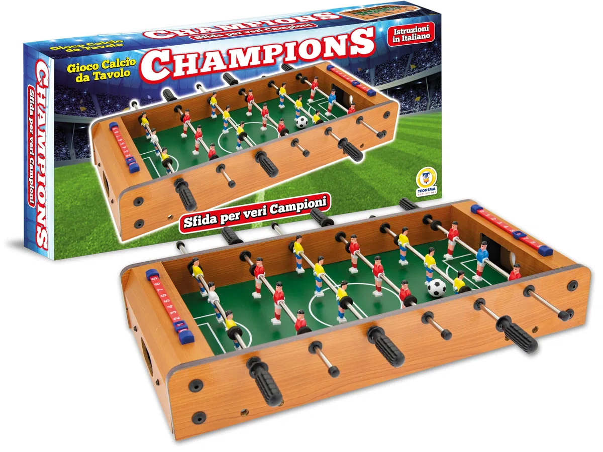 Teorema 68593 - Tischfußball aus Holz - Kompaktes Fußballspiel für Kinder und Erwachsene