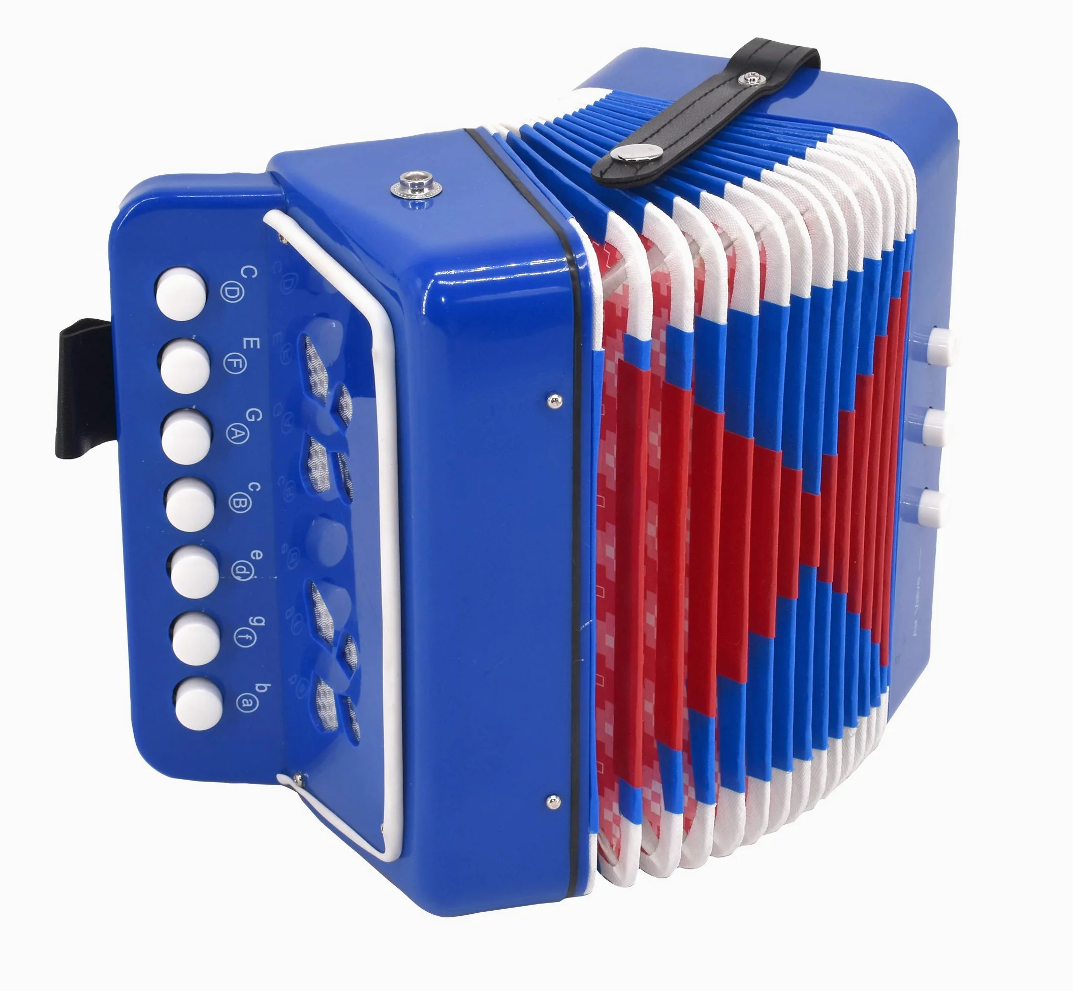 Voggy's Akkordeon / 7 Töne 2 Bässe und Luftventil - Das Kinder-Akkordeon im fröhlich-farbigen Design lädt kleine Musiker ab 3 Jahren zu musikalischem Spiel und Spaß ein, ca. 180x175x100 mm