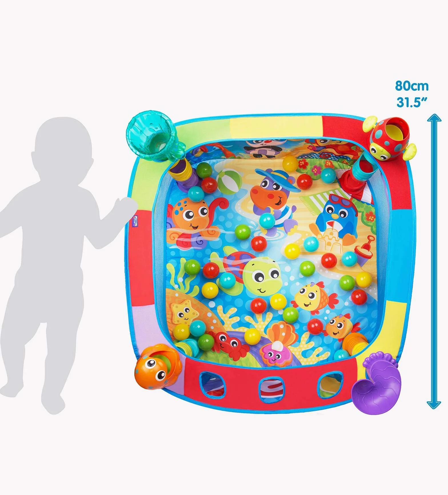 Playgro Pop Up Baby Bällebad - Babybällebad - Bällebad - Bälle - Kinderbälle - Babybälle - Babymotorik - Babysensorik - farbig