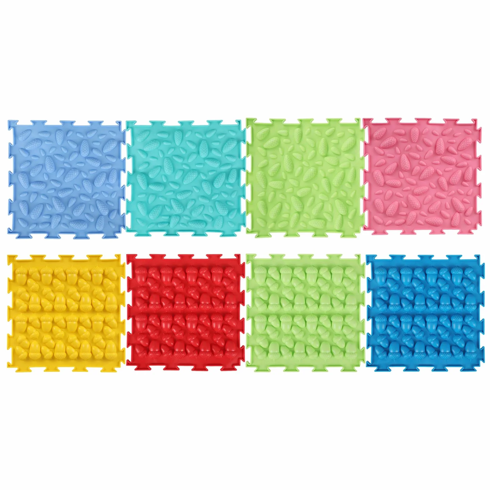 Massage Puzzle Sensorische Bodenmatte,8 Stück 25.5x25.5cm Orthopädische Sensorik Strukturmatten Spielmatte Puzzlematte für Taktile Wahrnehmung,Sinnesmatten