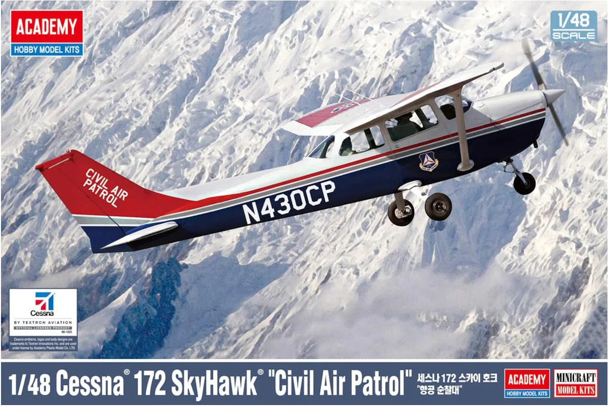 Academy 492367-1/48 Cessna 172 Skyhawk, Civil Air Control - Maßstab 1:48