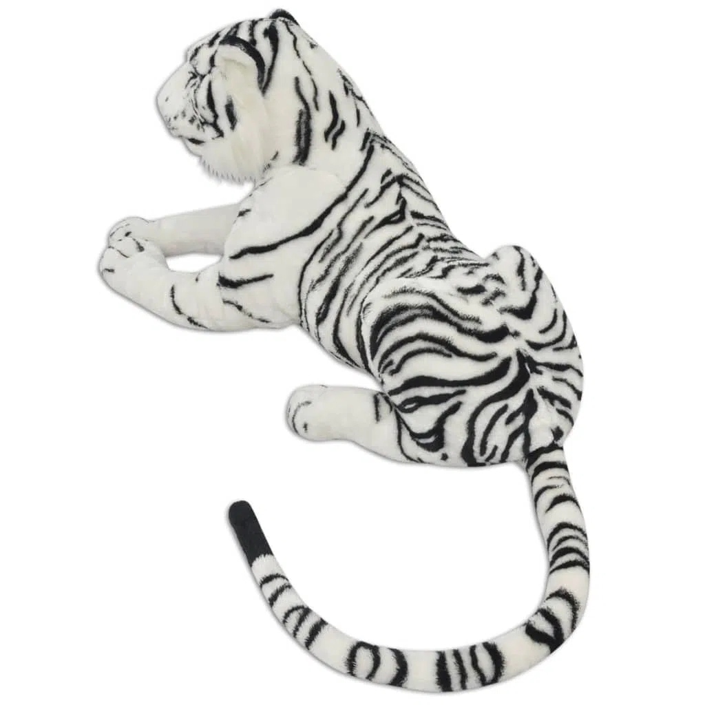 Mangloder Weißes XXL Tiger Plüschtier Kuscheltier Stofftier Kinderzimmer Dekoration Geschenk für Babys und Kinder ab 36 Monaten, Weiches Plüsch Kuscheltier mit lebensechten Details und großem Komfort