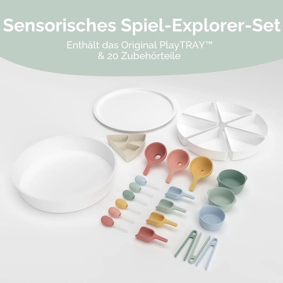 Inspire My Play Explorer-Paket - Sensory Bin mit Deckel und herausnehmbaren Aufbewahrungseinsätzen
