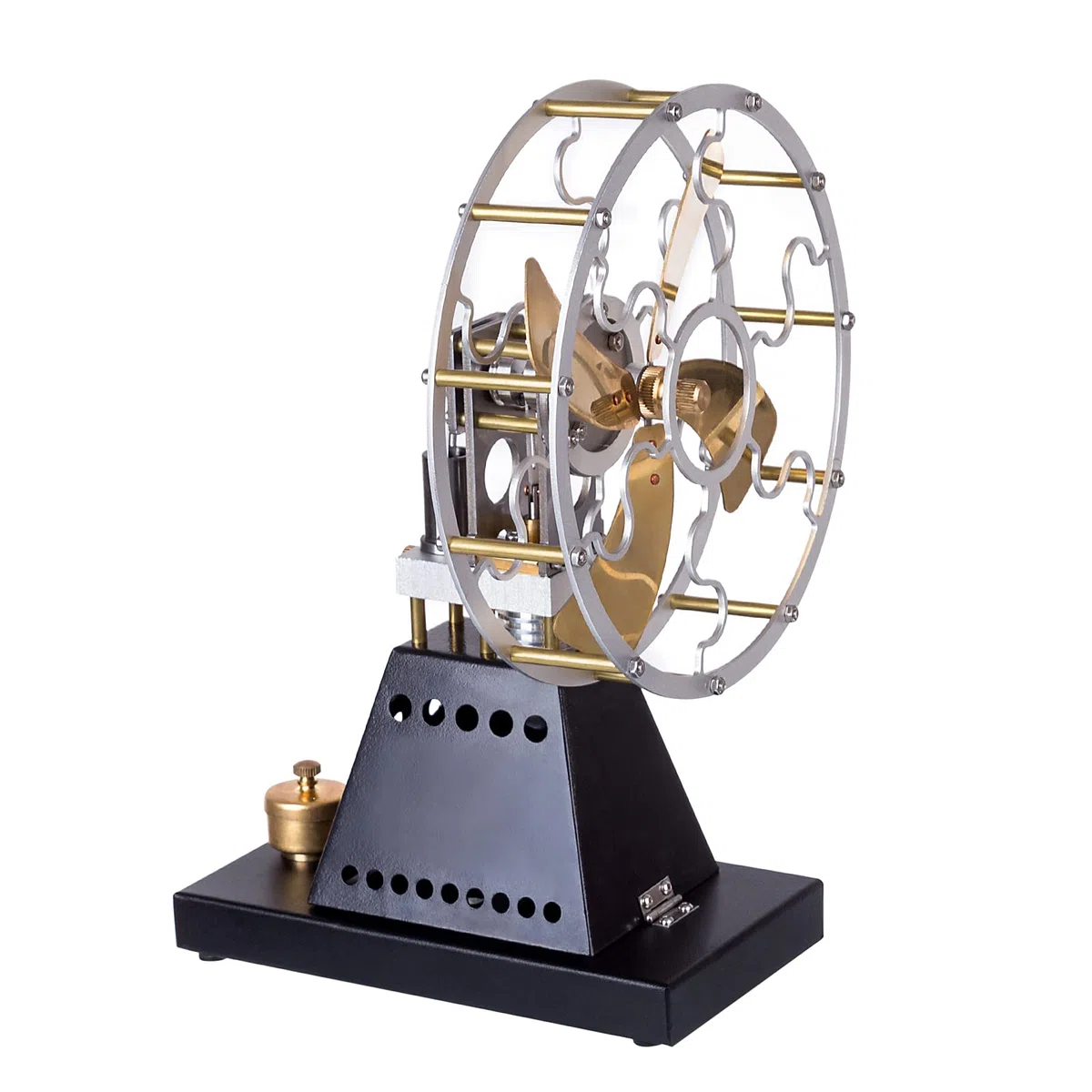 CreativeBlocker Stirlingmotor Model Erwachsen- Ventilator Metall Stirlingmotor Funktionsfähig mit Alkohollampen, Dampfmaschine Modell, Experimentierkasten Wissenschaft Geschenk