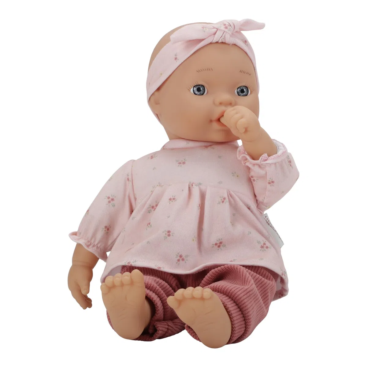 Little Dutch Babypuppe Puppe Lily 6-teiliges-Set (Puppenkleidung, Schnuller und Trinkflasche) Blaue Augen und Weichkörper - 36 cm - ab 18 Monaten
