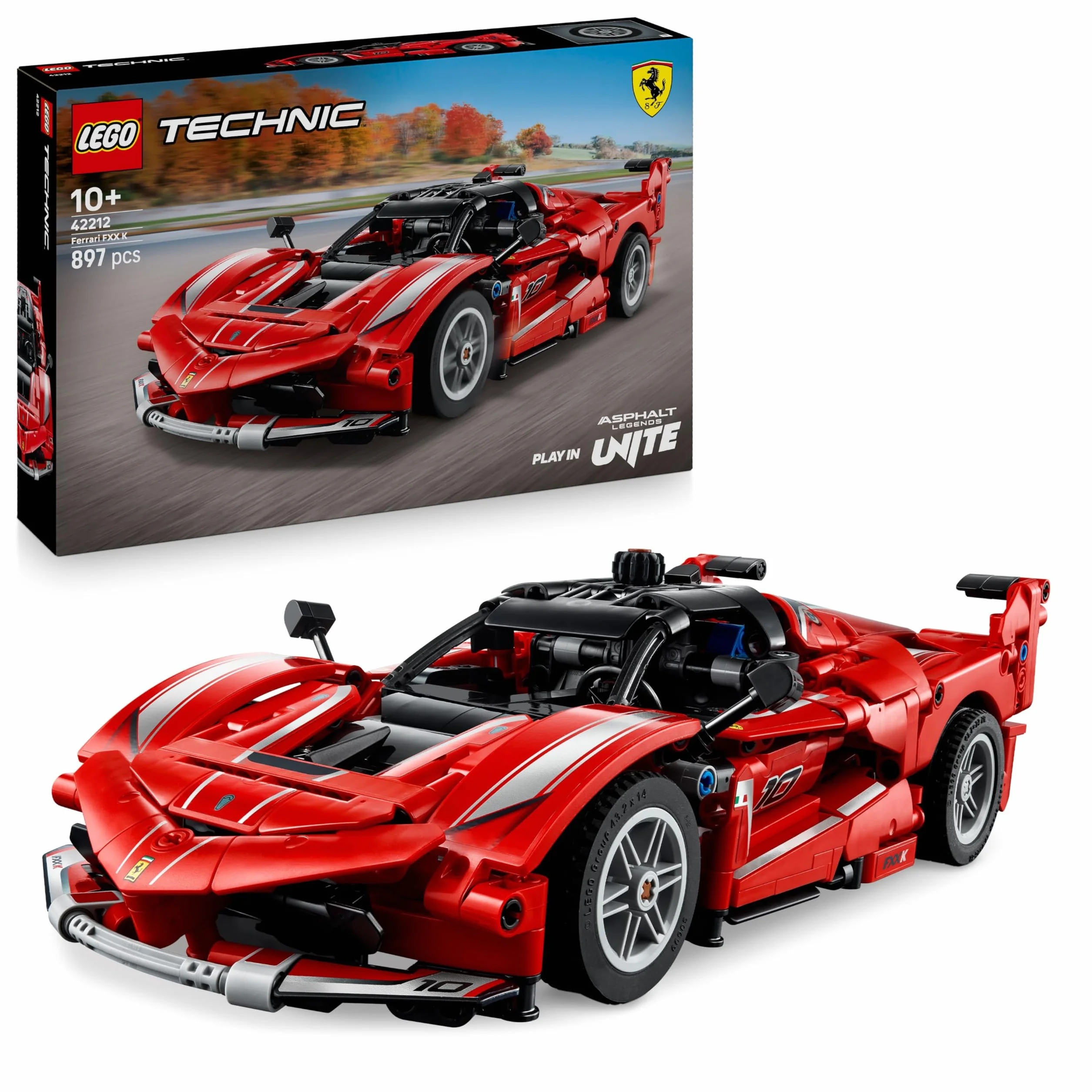 LEGO Technic Ferrari FXX K Rennwagen Spielzeug – Automodell zum Bauen und Ausstellen mit V12-Motor und beweglichen Kolben – Motorsport Geschenk für Jungen ab 10 Jahren – 42212