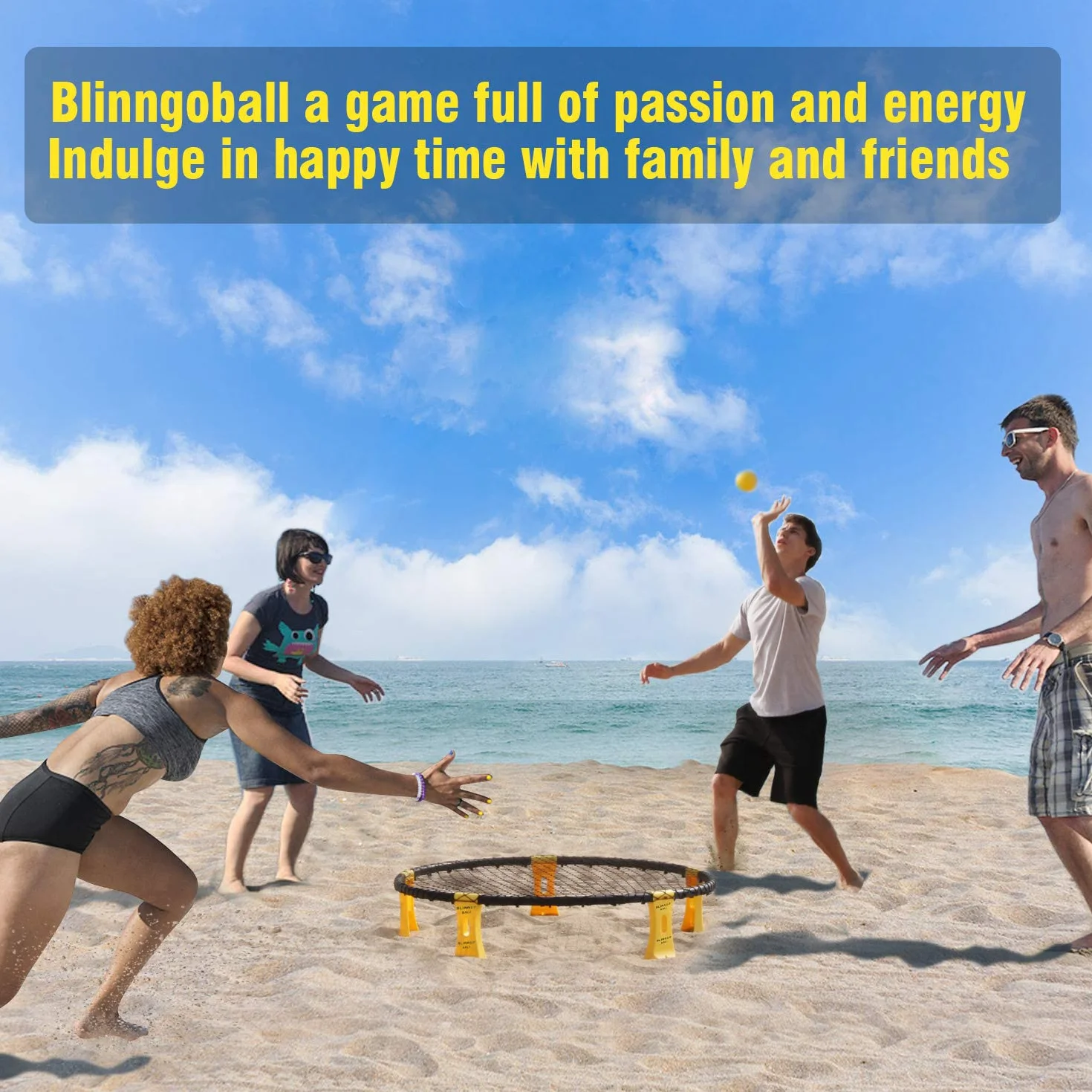 Roundnet Set Enthält Bälle, Netzen, Tasche, Ballpumpe und Regeln – Geeignet zum Spielen am Strand, Rasen, Hof und Park