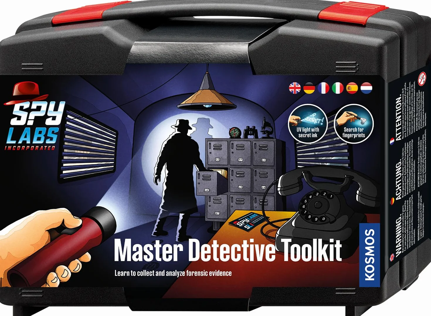 Kosmos 617240 Spy Labs Incorporated Detective Toolkit, Detective case, Detective Toys for Children from 8 Years with Utensils and Professional Tips, Multilingual Instructions in EU5, Mittel