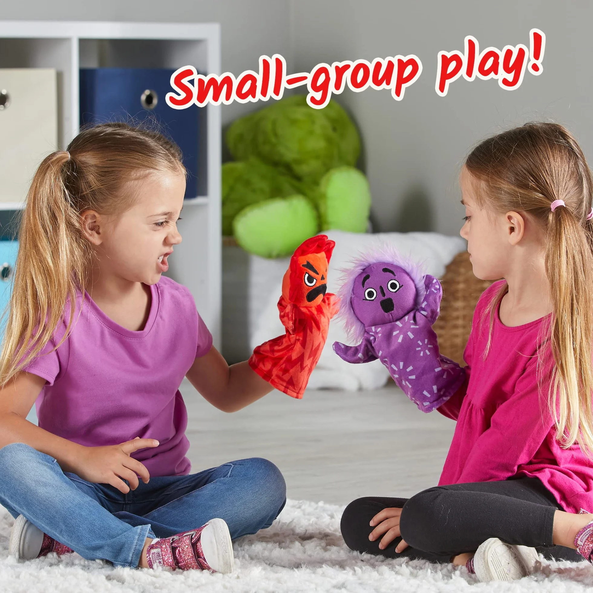 Learning Resources Feelings Family Handpuppen-Set, Handpuppen für Kinder, Gefühle kennenlernen, 5 Handpuppen „Gefühle“, Glücklich, Traurig, Überrascht, Verärgert und Verängstigt