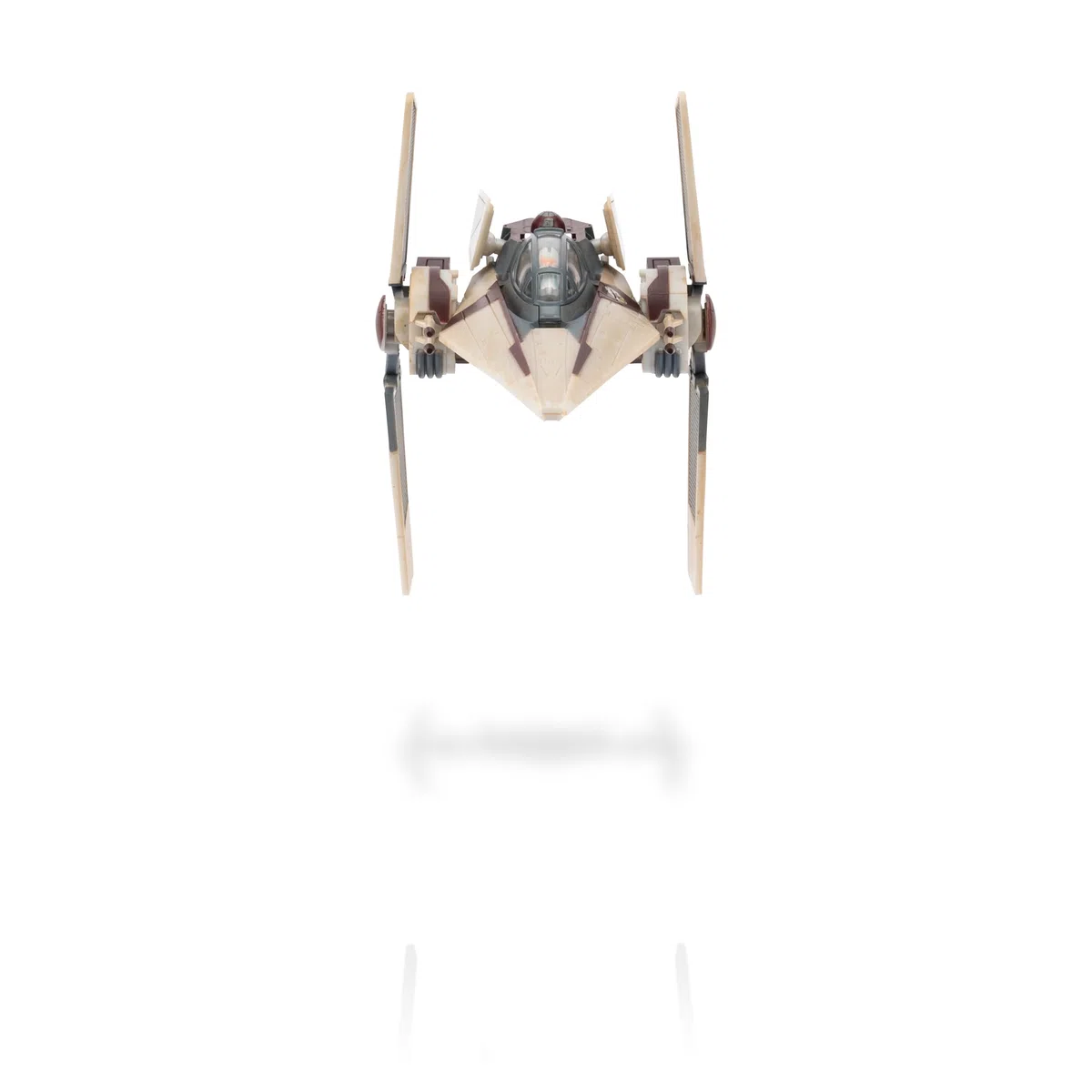 Jazwares Star Wars Micro Galaxy Squadron V-Wing Starfighter (Armada Edition) – 7,6 cm Fahrzeug mit Kühlerflügeln Plus Zwei 2,5 cm Mikro-Figuren-Zubehör